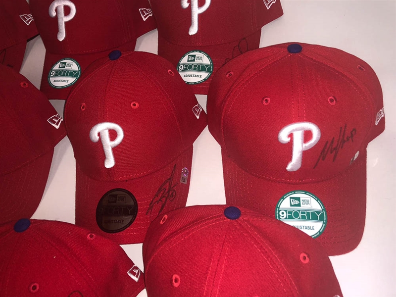 Lot of 10 Phillies Signed Hats MLB Certified w. Buchholz & Kendrick