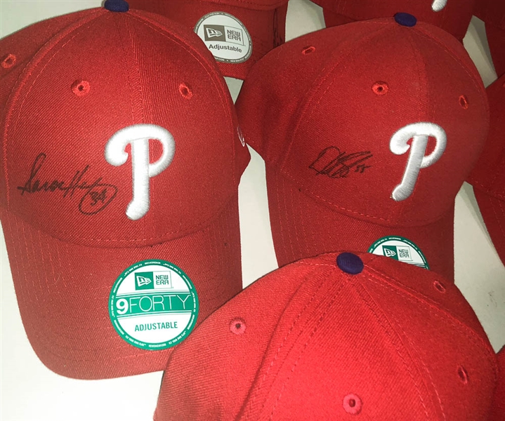 Lot of 10 Phillies Signed Hats MLB Certified w. Buchholz & Kendrick