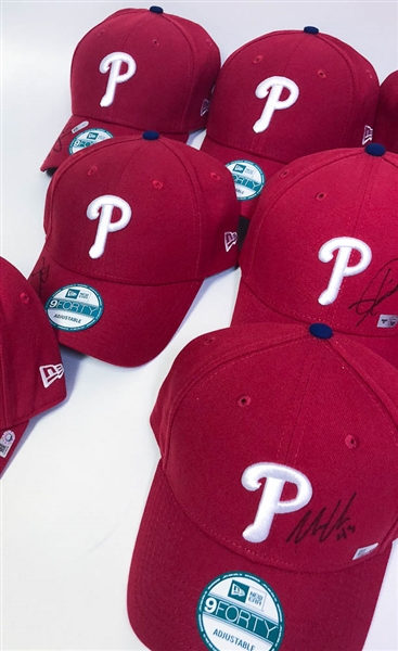 Lot of 10 Phillies Signed Hats MLB Certified w. Jeremy Hellickson