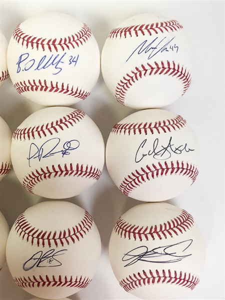 Lot of 10 Phillies Signed Baseballs w. Maikel Franco