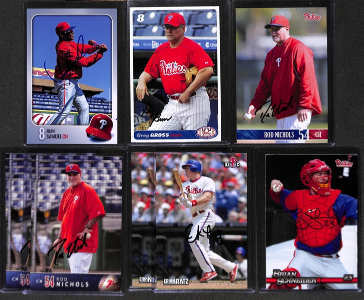 Lot of 30 Phillies Signed Team Issued 4x6 Photo Cards