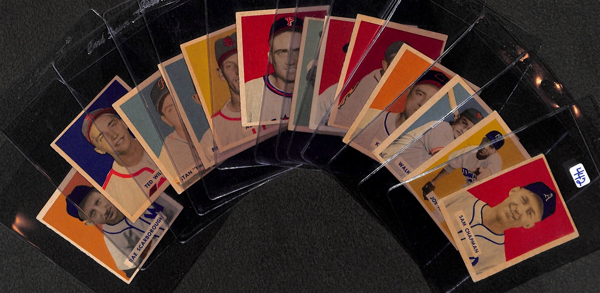 Lot of 13 - 1949 Bowman Baseball Cards w. Sam Chapman