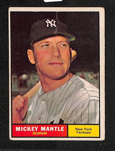 Lot of 5 - 1961 Topps Mickey Mantle Cards - All Different