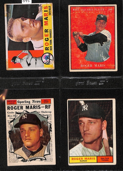 Lot of 11 Roger Maris Topps Baseball Cards from 1960-1965