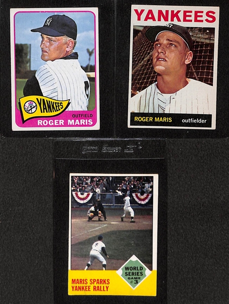 Lot of 11 Roger Maris Topps Baseball Cards from 1960-1965