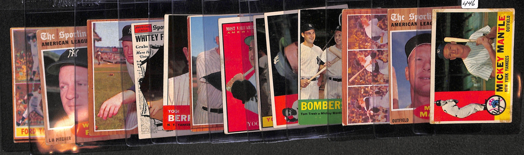 Lot of 14 - 1960-63 Topps Yankee HOFers - Mantle/Berra/Ford