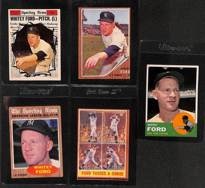 Lot of 14 - 1960-63 Topps Yankee HOFers - Mantle/Berra/Ford
