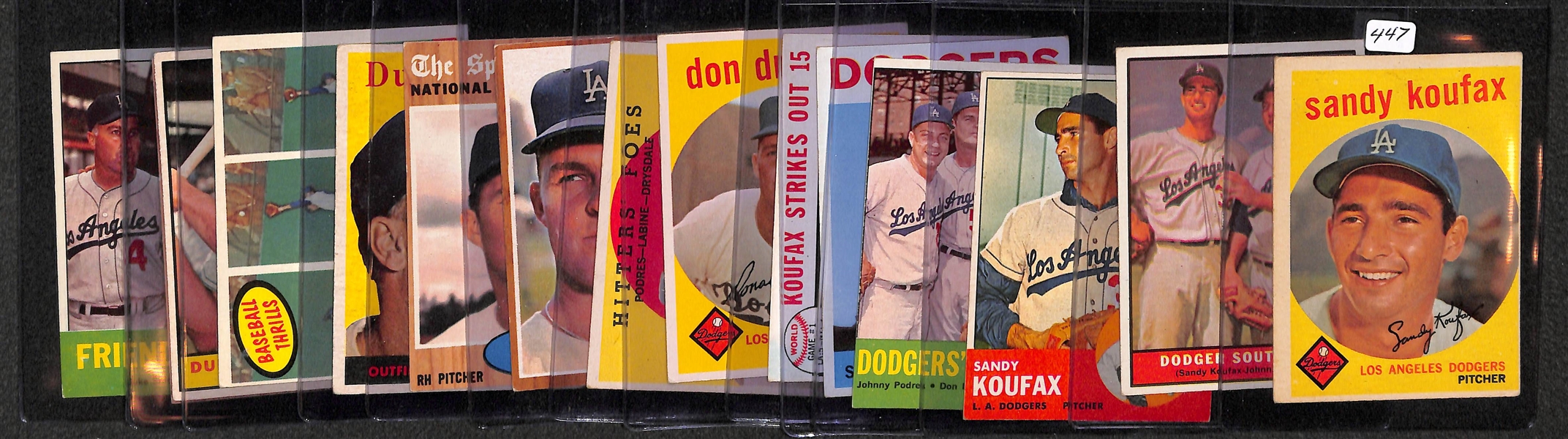 Lot of 15 - 1958-64 Topps Dodgers HOFers - Koufax/Drysdale/Snider
