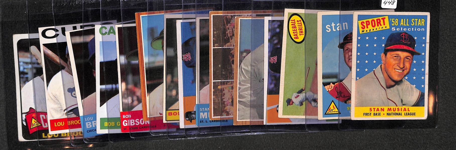 Lot of 15 - 1958-65 Topps St Louis Cardinal HOFers - Musial/Gibson/Brock