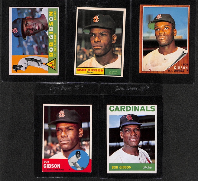 Lot of 15 - 1958-65 Topps St Louis Cardinal HOFers - Musial/Gibson/Brock