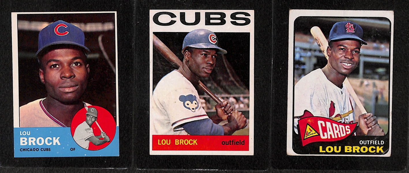 Lot of 15 - 1958-65 Topps St Louis Cardinal HOFers - Musial/Gibson/Brock