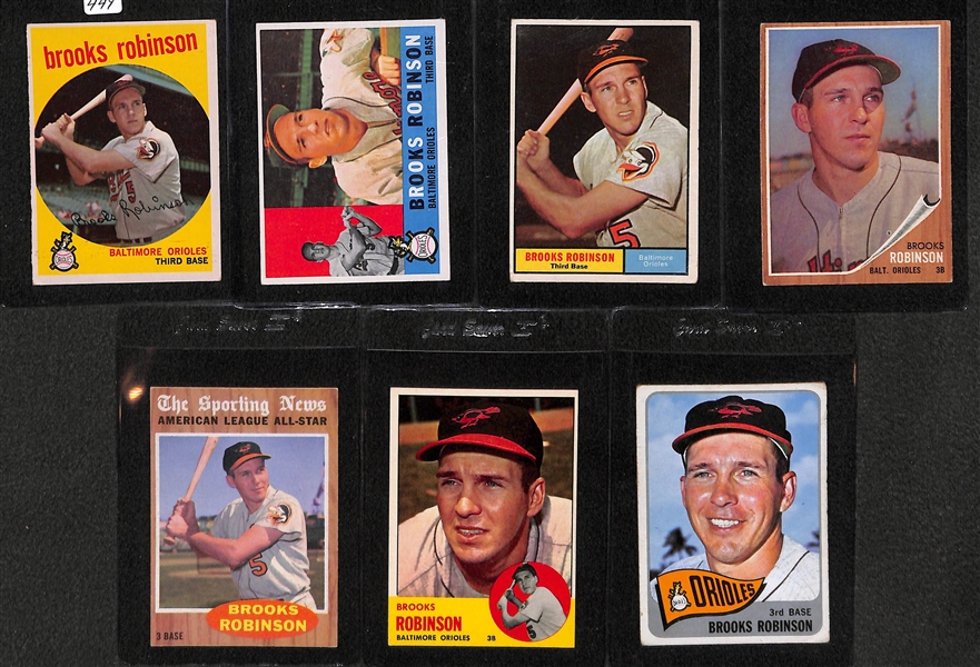 Lot of 15 - 1958-68 Topps HOFer Baseball Cards - Brooks & Frank Robinson