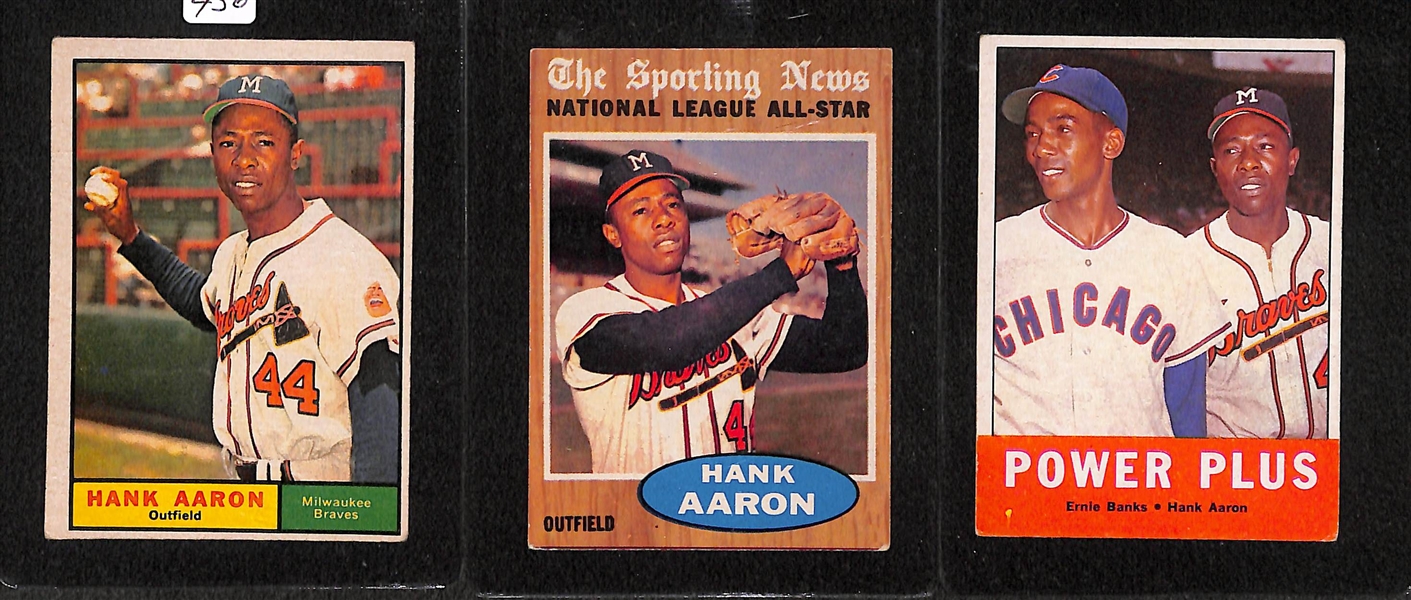 Lot of 15 - 1958-65 Topps HOF Milwaukee Braves Baseball Cards - Aaron, Spahn & Mathews