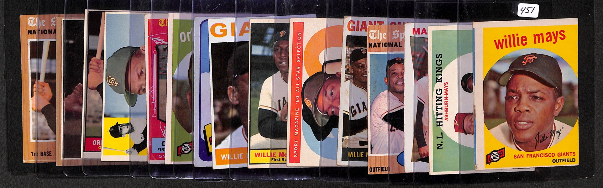 Lot of 15 - 1959-65 Topps HOFer Giants Baseball Cards - Mays, McCovey & Cepeda