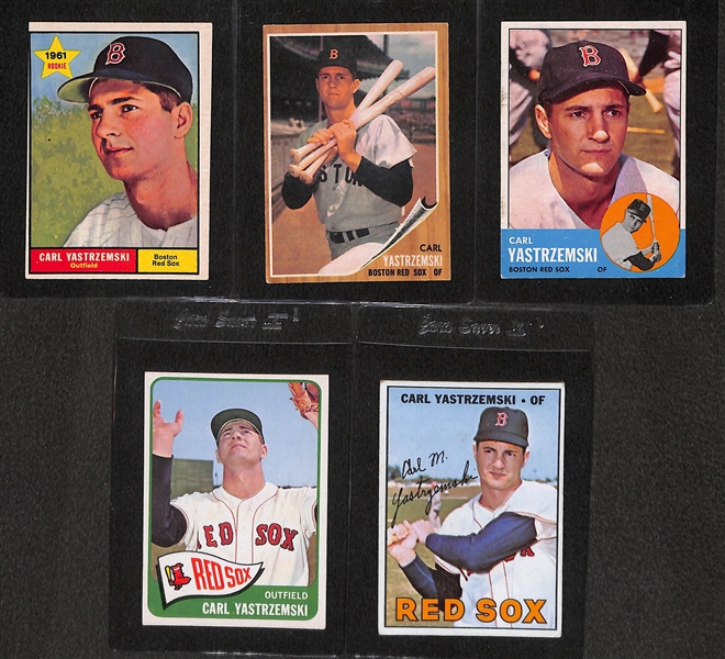 Lot of 15 - 1959-67 Topps HOFer Baseball Cards - Kaline, Killebrew & Yastrzemski