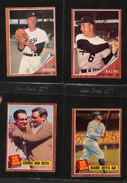 Lot of 20 - 1962 Topps Superstars Baseball Cards w. Maris