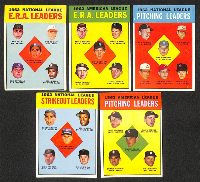Lot of 33 - 1961-63 Topps Leader Cards w. 1961 Home Run Leader w. Mantle