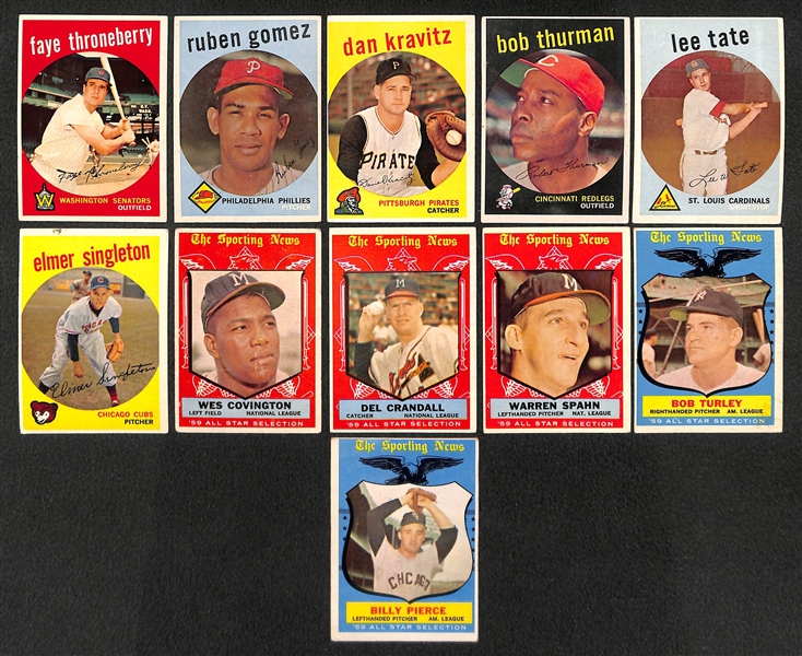 Lot of 21 Different 1959 Topps Baseball High Number Cards w. Orlando Cepeda AS