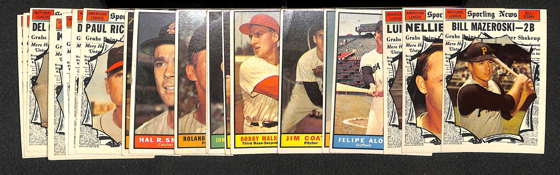 Lot of 21 Assorted 1961 Topps Baseball High Number Cards w. Bill Mazeroski AS