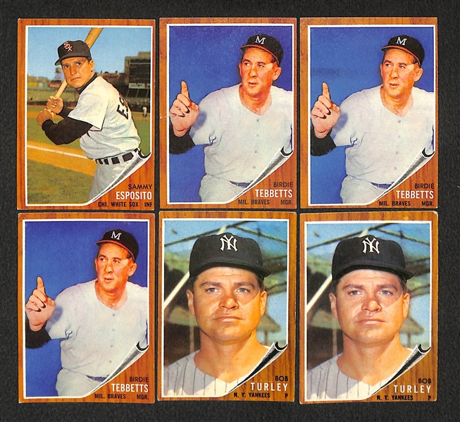 Lot of 51 Assorted 1962 Topps Baseball High Number Cards w. Curt Flood 