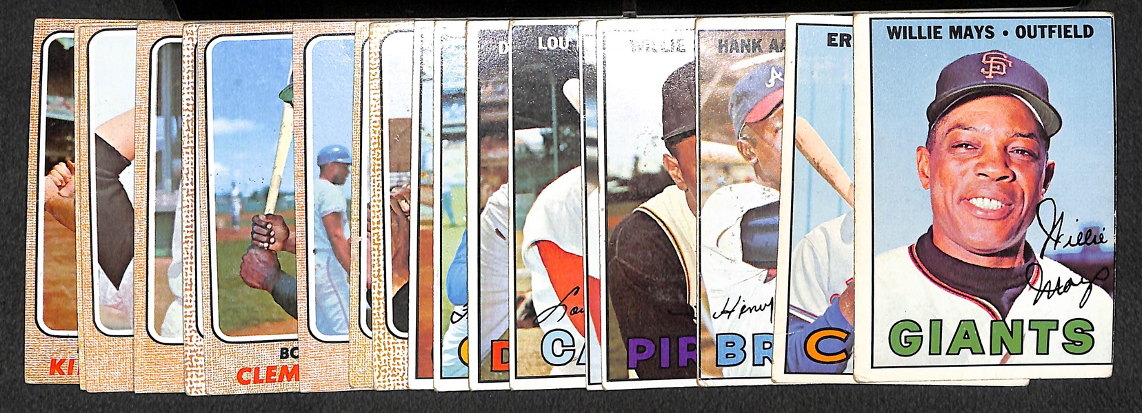 Lot of 20 Different 1967-68 Topps Superstar Baseball Cards w. Willie Mays