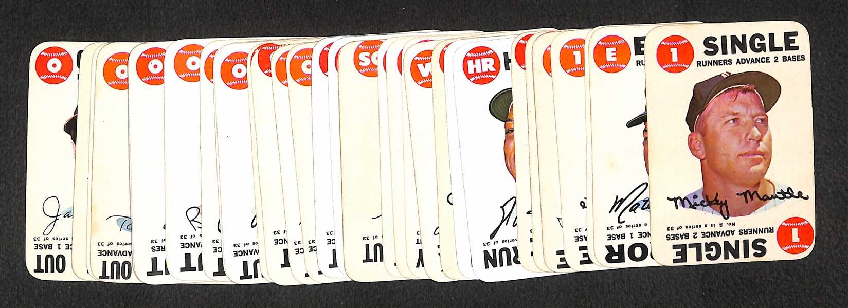 1968 Topps Game Cards Complete 33 Card Set w. Mickey Mantle