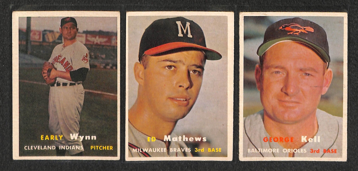 Lot of 100+ 1957 Topps Baseball Cards w. Whitey Ford