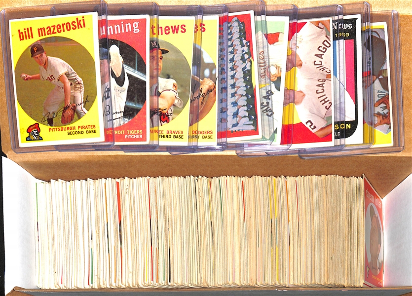 Lot of 400+ 1959 Topps Baseball Cards w. Bill Mazeroski