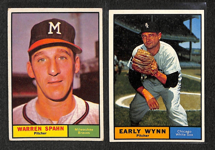 Lot of Approx 370 1961 Topps Baseball Cards w. Warren Spahn