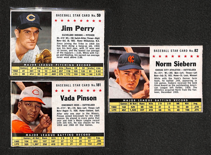Lot of 40 - 1961 Post Baseball Cards w. Willie Mays