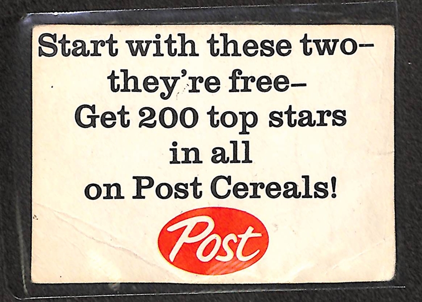 Lot of 100+ 1962 Post Baseball Cards w. Mantle Ad Card & Mantle Regular
