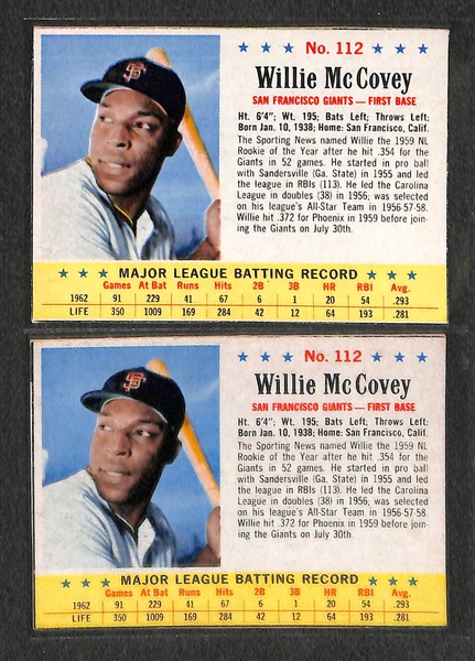 Lot of 40 1963 Post Cards & 3 - Jello Cards w. Willie Mays
