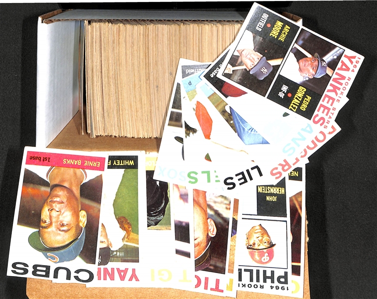 Lot of 330 - 1964 Topps Baseball Cards w. Ernie Banks & 6 Hi #s