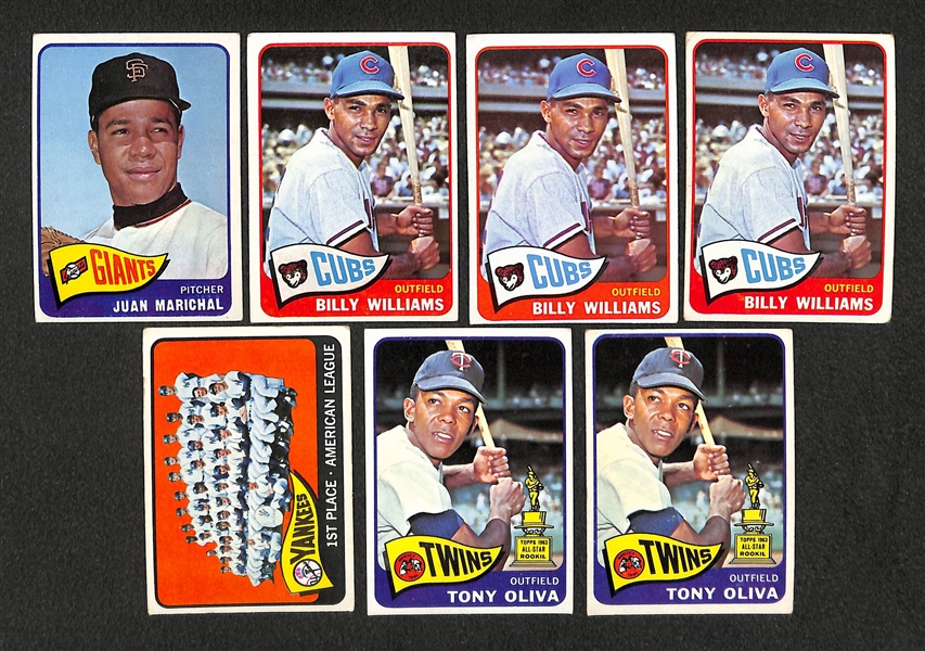 Lot of 500+ 1965 Topps Baseball Cards w. Aaron