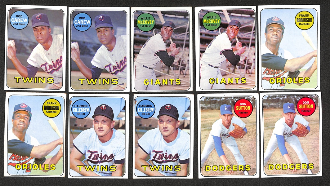 Lot  of 1000+ Topps Baseball Cards w. Carew x5
