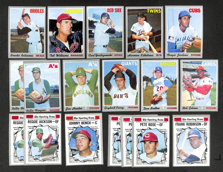 Lot of 1000+ 1970 Topps Baseball Cards w. Ernie Banks x3