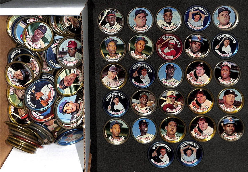 Lot of 150+ 1964 Topps Coins w. Mantle - Many Stars Throughout
