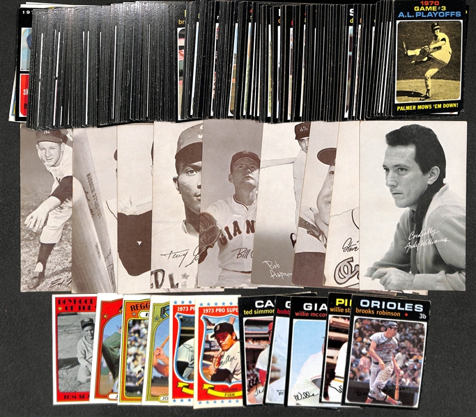 Lot of 150+ 1971 Topps Baseball Cards w. Brooks Robinson & 8 - 1960 Exhibit Cards w. Whitey Ford