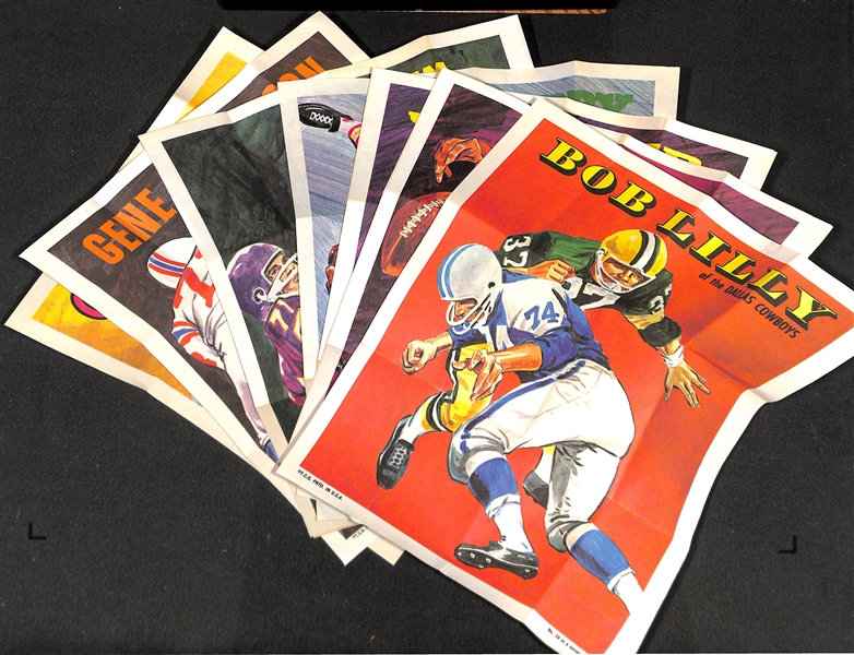 Lot of 53 - Topps Insert Baseball & Football Posters from 1967-1970 w. 1967 Mickey Mantle