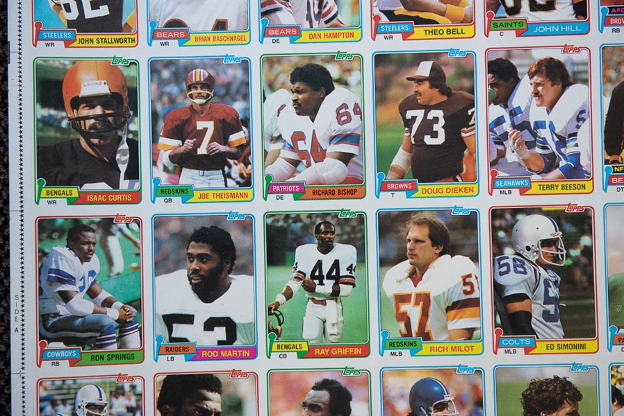 1981 Topps Football 132 Card Uncut Sheet w. Joe Montana Rookie Card