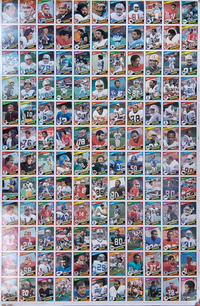 Set of 3 - 1984 Topps Football Uncut Sheets (Complete Set) w. Marino & Elway Rookie Cards - Well Preserved in EX+ to NM Condition