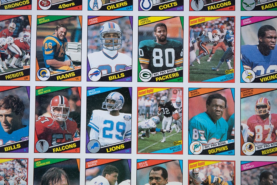 Set of 3 - 1984 Topps Football Uncut Sheets (Complete Set) w. Marino & Elway Rookie Cards - Well Preserved in EX+ to NM Condition