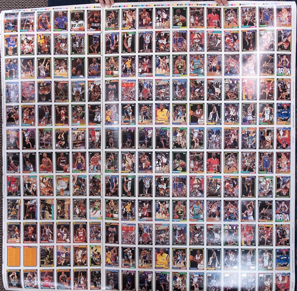 Lot of 2 - 1992 Topps Basketball Uncut Sheets w. Shaquille O'Neal