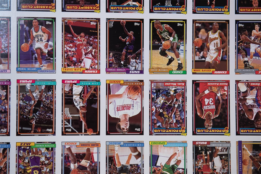 Lot of 2 - 1992 Topps Basketball Uncut Sheets w. Shaquille O'Neal