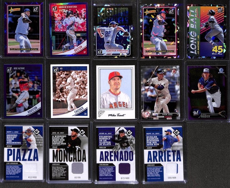 Lot Of 150 Baseball Base/Stars/Relic Cards w.Piazza & Arenado