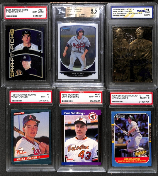 Lot of 20+ Graded Baseball Cards w. Many Rookies including Aaron Judge, Griffey Jr., McGuire, Ichira, Larry Walker, Chipper Jones - Gem Mint