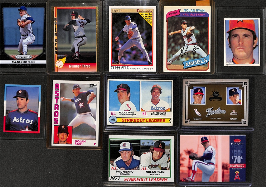 Lot of 105+ Nolan Ryan Cards - Mostly Late 1970s to Present