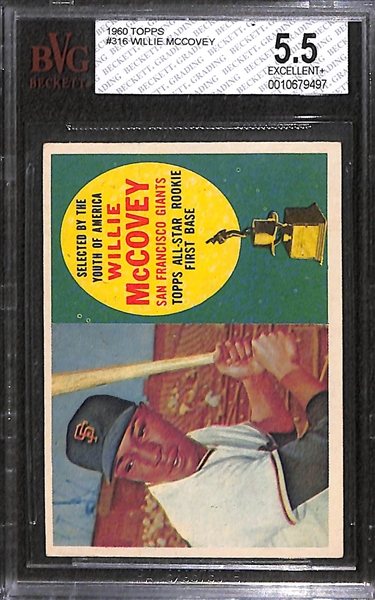 1960 Topps Willie McCovey Rookie Card Graded Beckett BVG 5.5