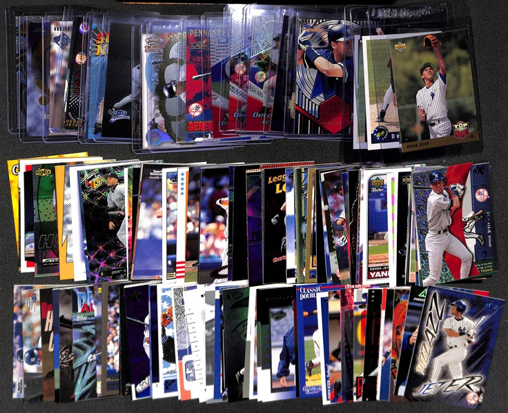 Lot of 140+ Derek Jeter Cards Including 4 Rookies & Many Rare Insert Cards