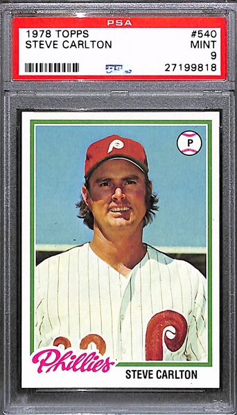 Lot of 80+ Steve Carlton Cards including 1978 Topps PSA 9